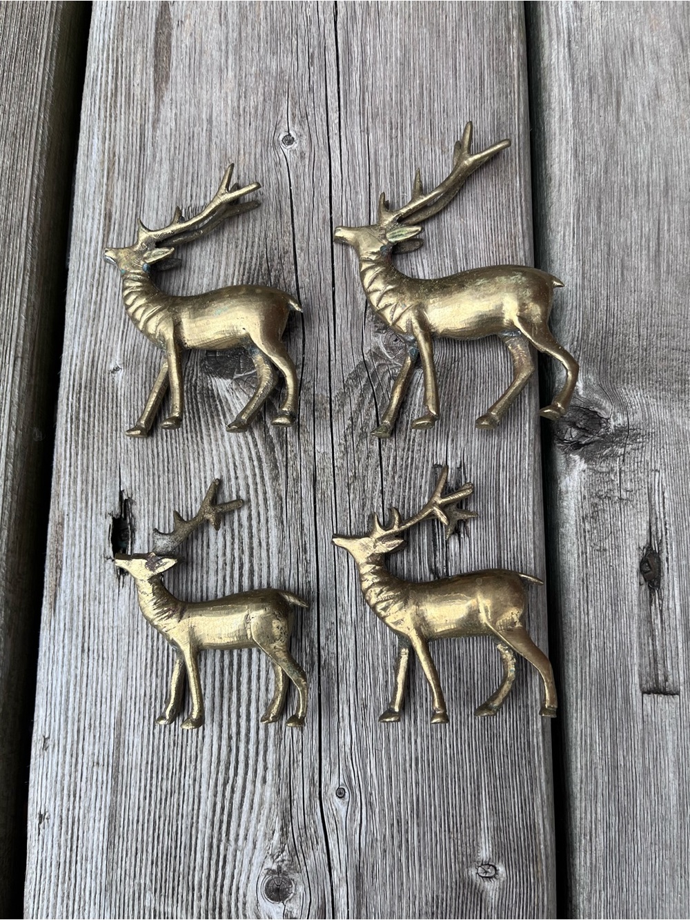 Brass Mini Deer Set